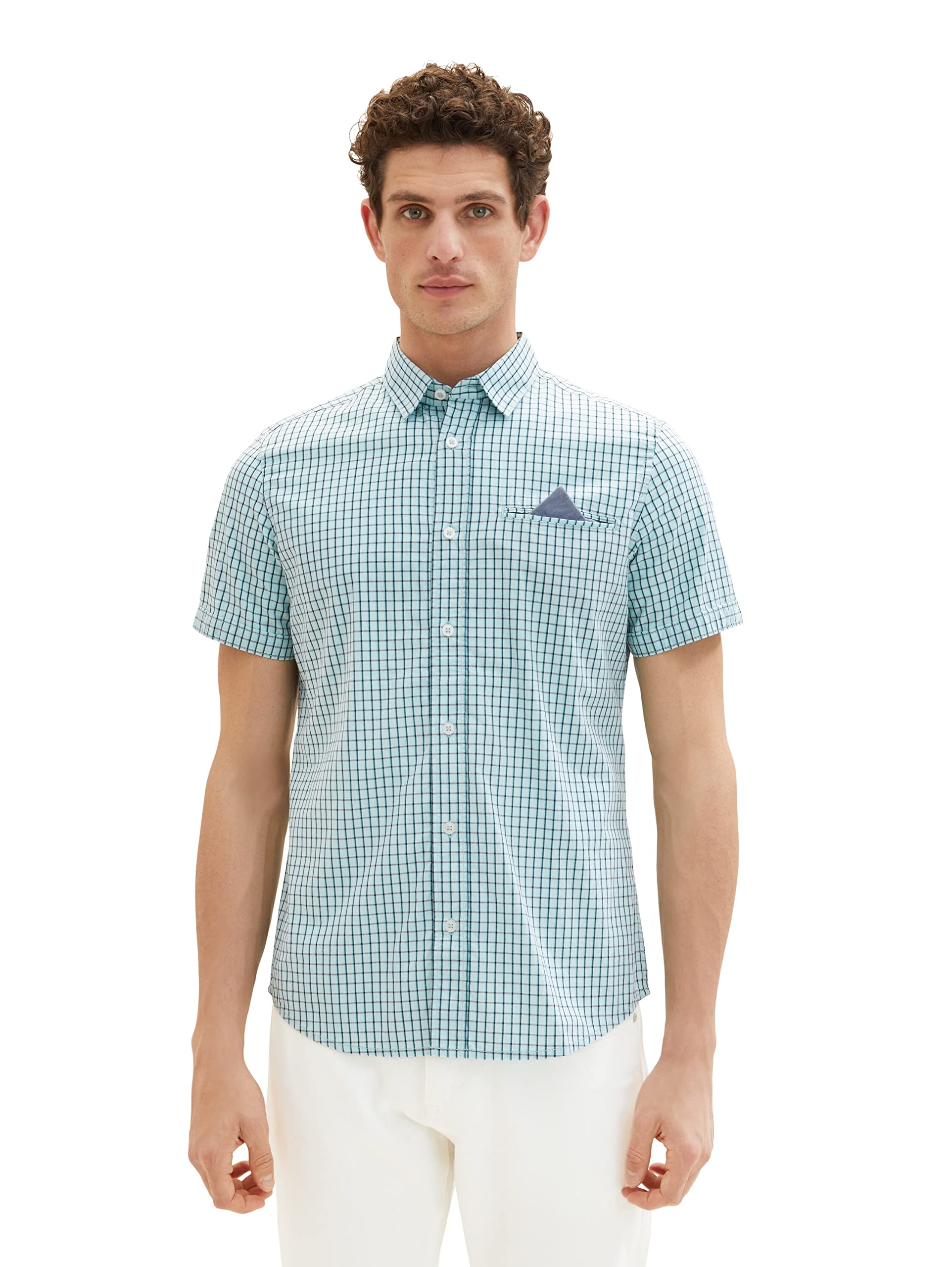 TOM TAILOR Herren Slim Fit Kurzarm-Hemd
