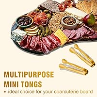 Vista 4 de 12 pinzas pequeñas para servir, minipinzas doradas de 4.3 pulgadas, pinzas de cocina doradas para servir alimentos, barra de café, fiesta de té