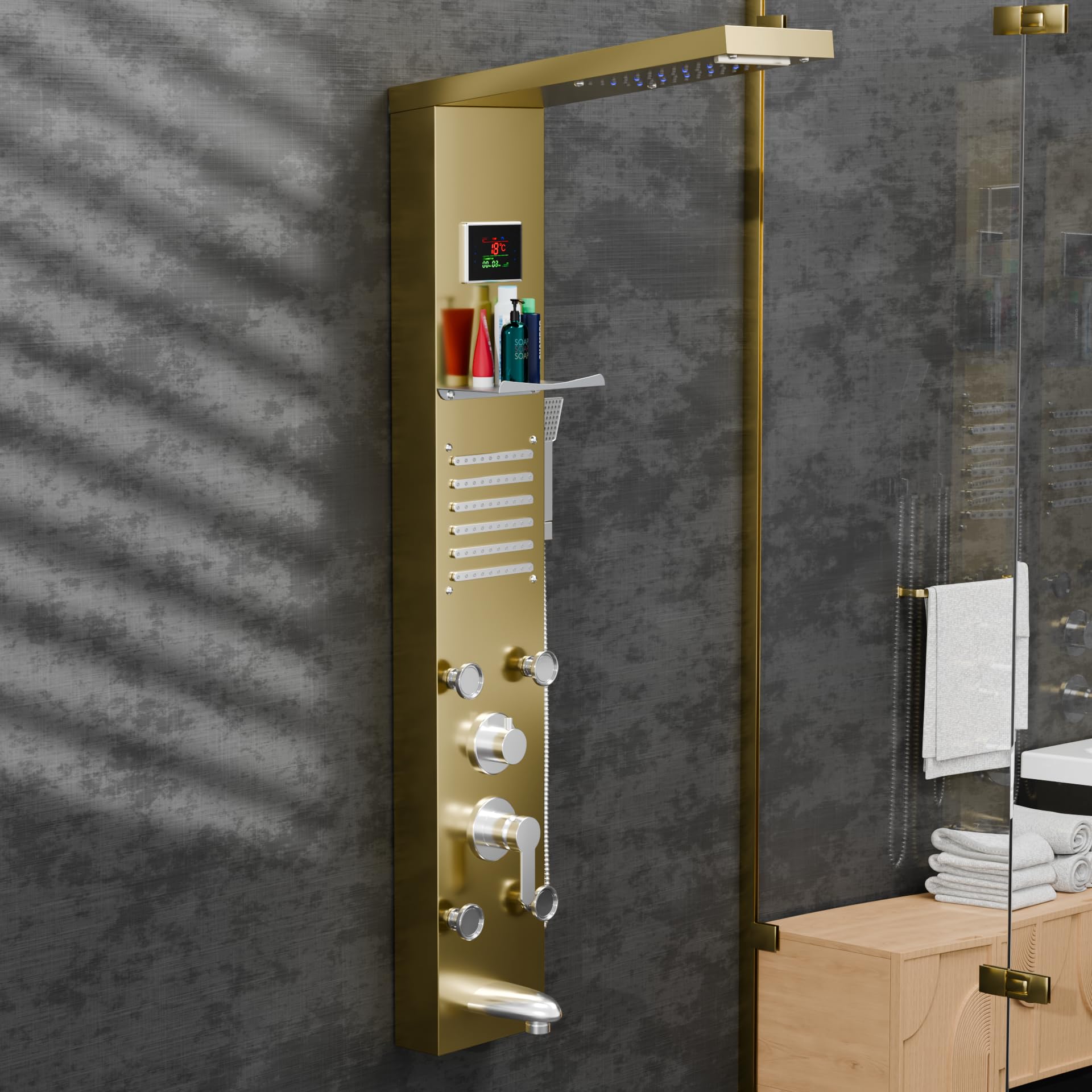 InArt 8-in-1 Shower System - LED Rainfall Shower -9 InArt 8-in-1 Shower System - LED Rainfall Shower -9