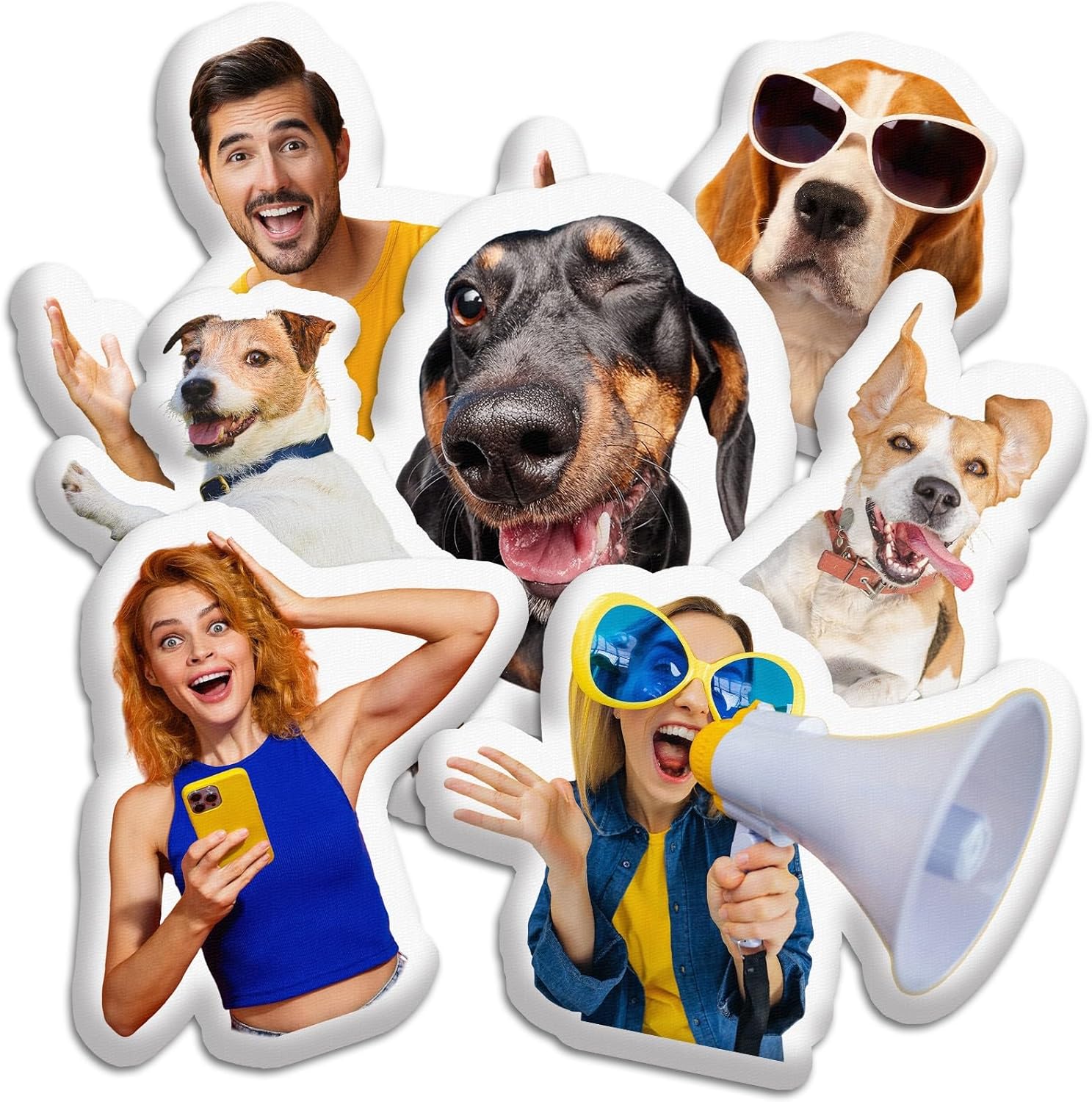 Custom Face Pillow Personalized Pet Face Shaped Plush Doll with Picture Photo Customized Dog Cat Stuffed Animal Gifts for Men Women Girlfriend