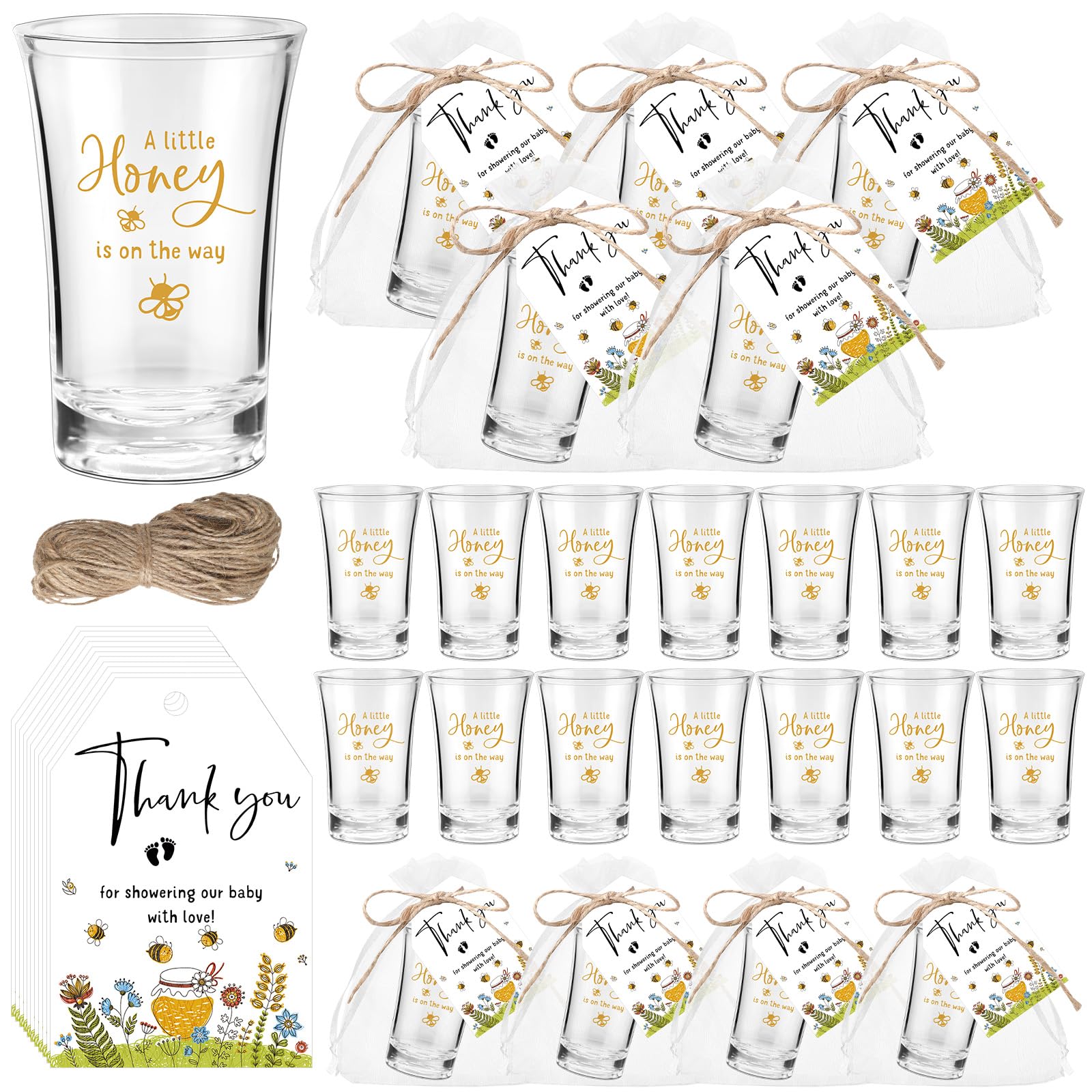 MTLEE 60 Sets Baby Shower Party Favors For Guests Baby Shower Gifts Tea Lights Candles With Thank Tags And Return Gift Bags For Boys Girls Birthday Gender Reveal Party Supplies(White,Animal