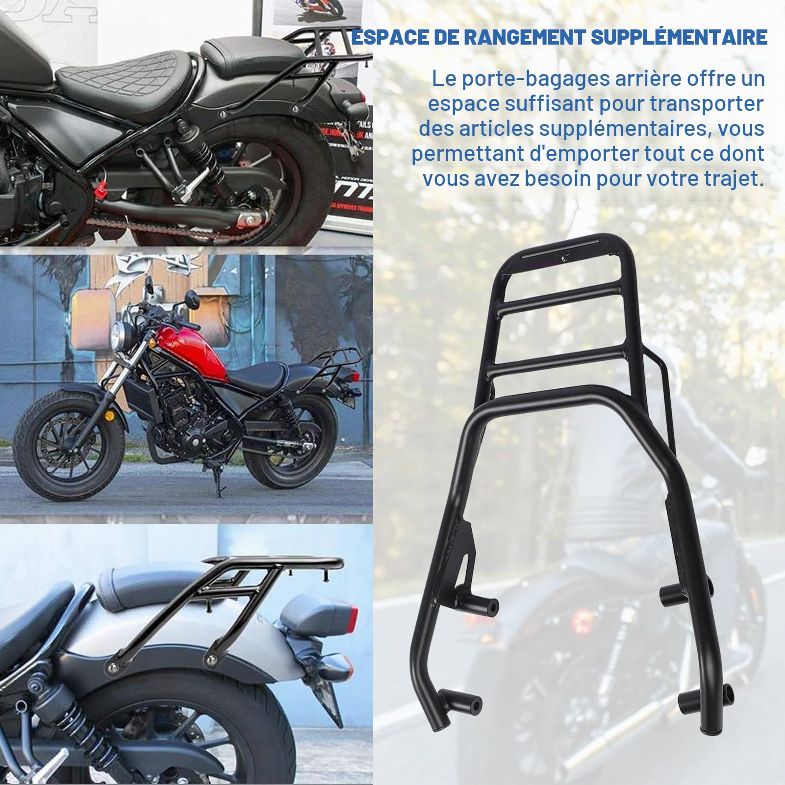 Garsent Porte-Bagages Arrière de Moto pour Indian FTR1200 2019-2023, Accessoires FTR1200, Porte-Bagages de Sports Motorisés, Porte-Bagages Arrière, Porte-Bagages