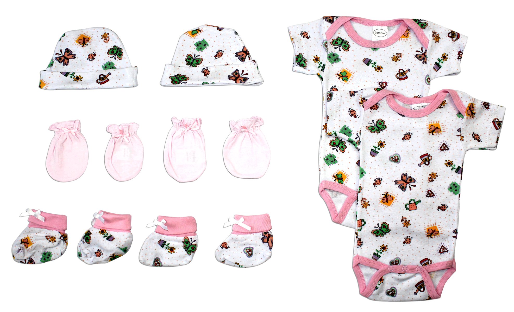 Bambini Newborn Baby Girls 8 Pc Layette Set