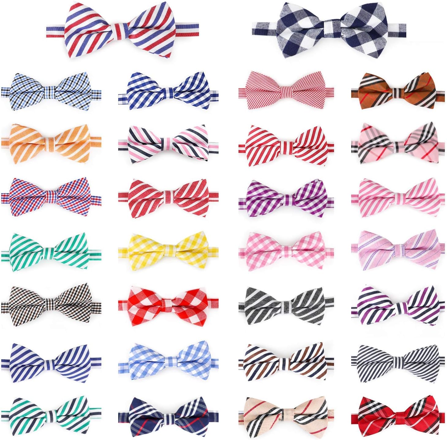 Dog Bow Tie, 40 Packs Segarty Bowties Dog Collar Bulk Holiday Cat Collar Grooming Bows for Pet Puppy Photography Festival Party Neck Wear Gift, Cute and Plaid Patterned
