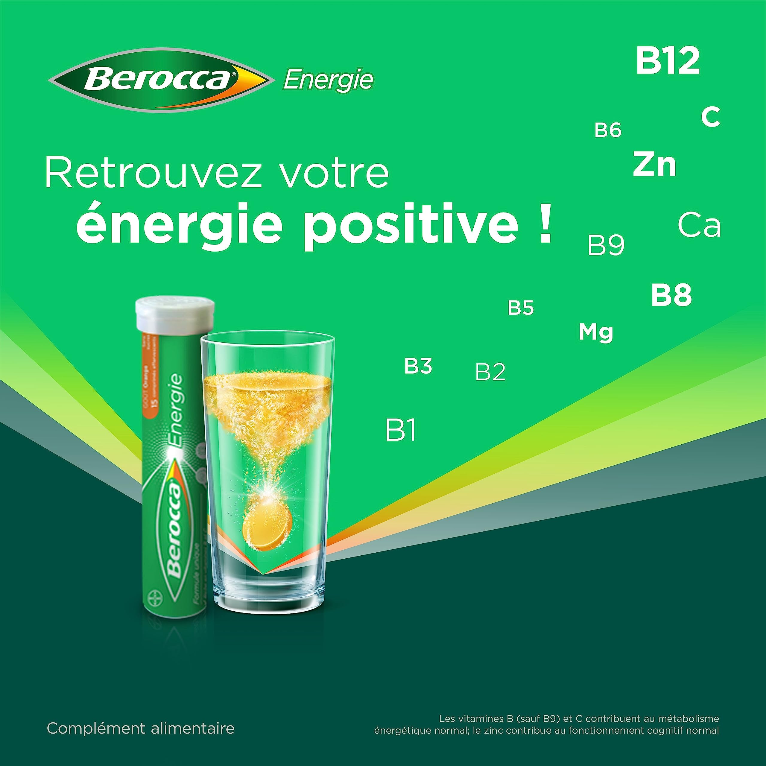 Berocca® Immunité Flash Sélénium, Fer + Berocca® Energie Orange - Multivitamines et Minéraux - Vitamine C et D - Zinc - Complément alimentaire 30 + 45 cp effervescents