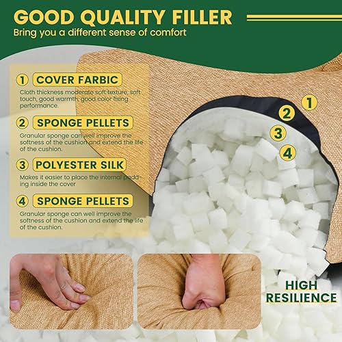 Miniatura 6 de Cojín de banco de interior para muebles de patio, antideslizante, duradero, acolchado de 36 x 14 pulgadas, resistente a la intemperie, cojines de