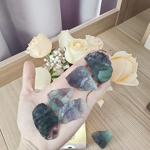 Miniatura 3 de Luckeeper - 0.5 lb Piedras de curación de fluorita arcoíris en bruto a granel para voltear, envoltura de alambre, Wicca Reiki, Meditación
