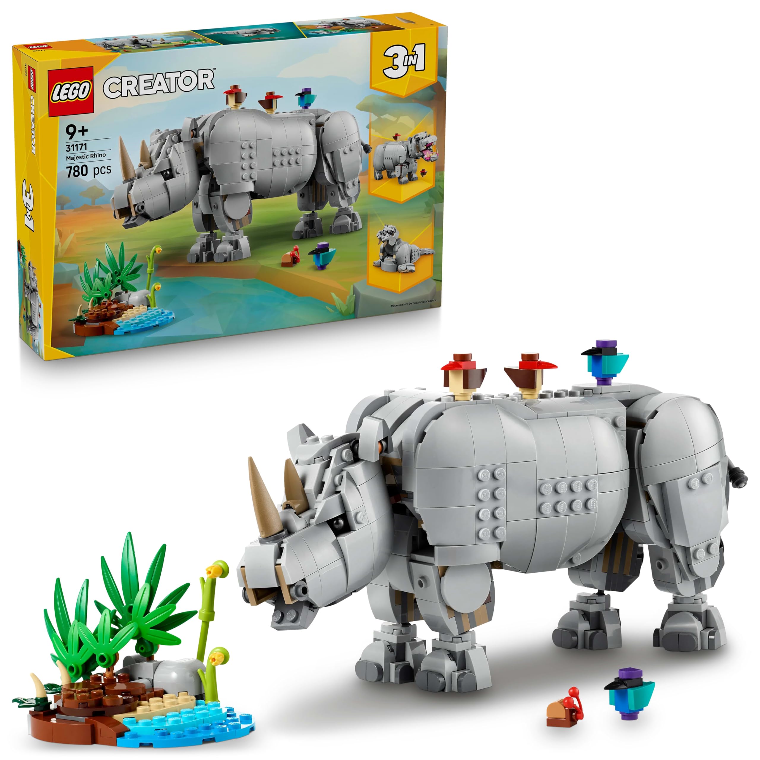 コアクリ・マスター 1・2・3 セット LEGO Creator 3in1 Wild Animals: Majestic Rhino with Birds Toy