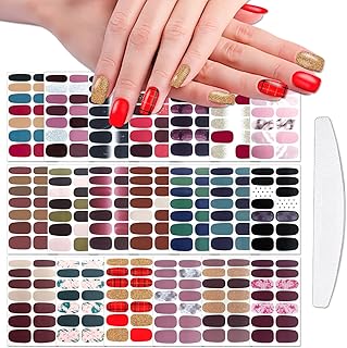 WOKOTO 20 Sheets Solid & Gradient Full Nail Wraps for Women Nails Self Adhesive Nail Polish Stickers Classic Solid Nail Strips Peel and Stick Nail Polish Strips Gel Stickers for Nail Art Wraps
