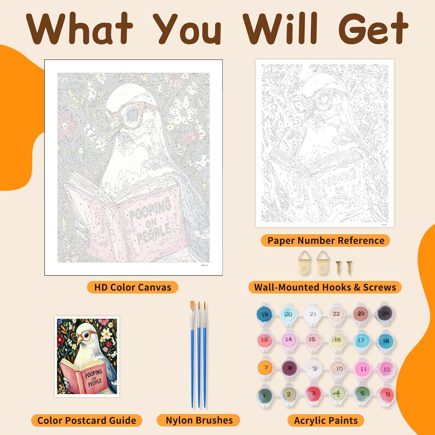 PictNoblese Funny Seagull Paint by Numbers Kit for Adults, 16 x 20 Inch image 5