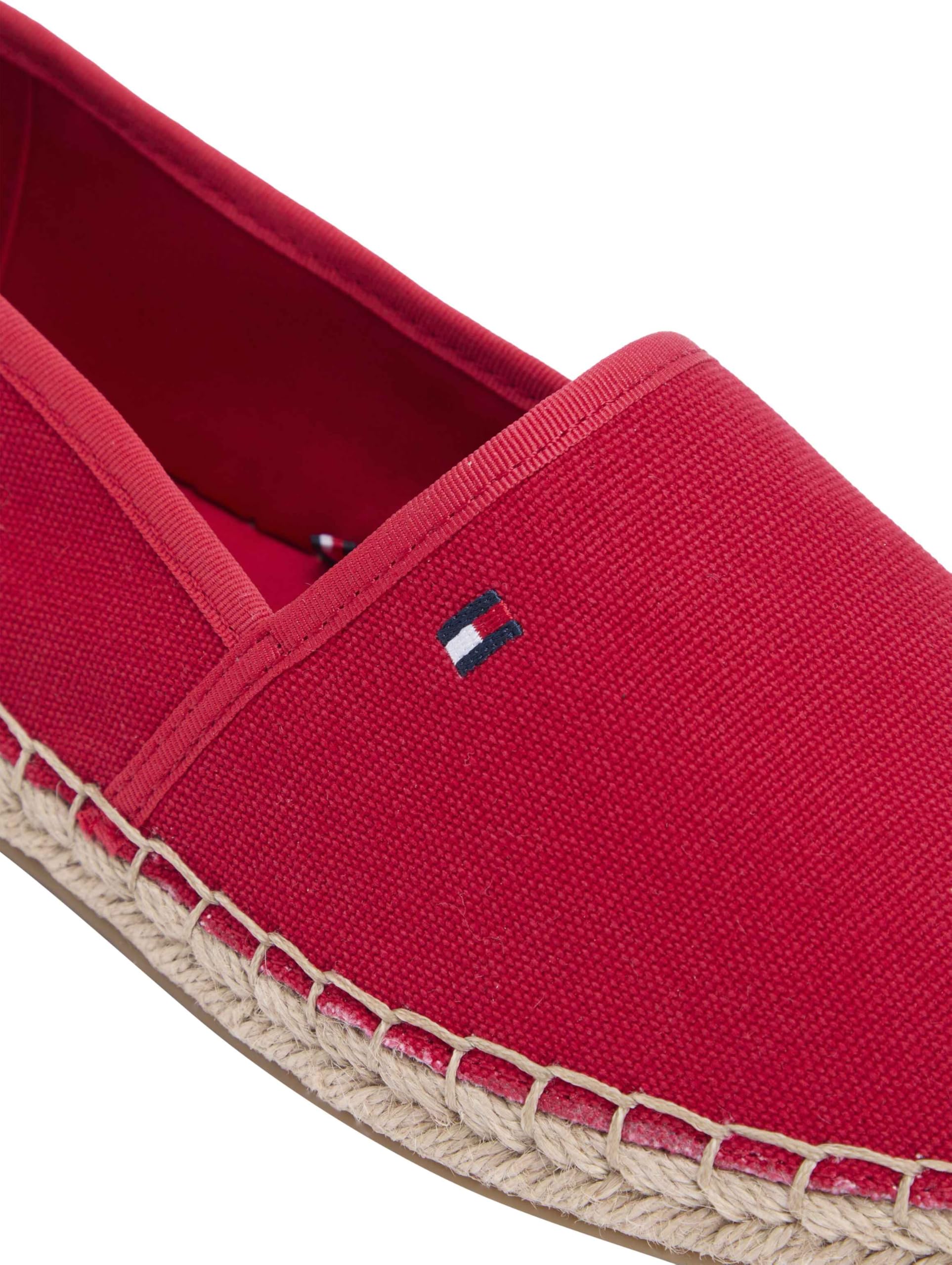 Tommy Hilfiger Donna Espadrillas Flag Canvas con Logo, Rosso (Primary Red), 39