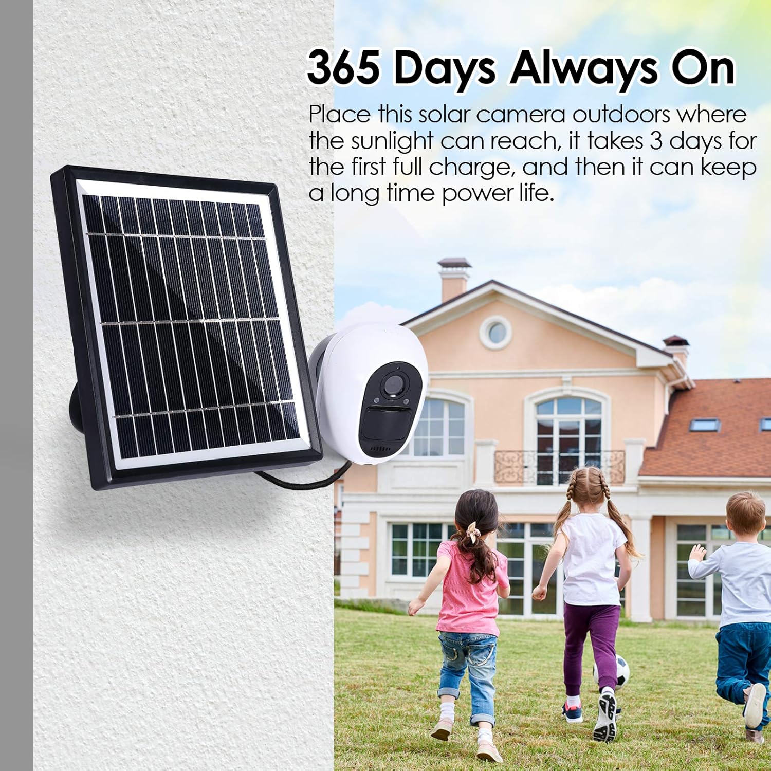 One-Day Sale: Up to 70% Off Solar Powered Security Camera Outdoor, 1080P Surveillance Cam Support 2.4GHz Wireless WiFi App Remote with 2-Way Audio, Night Vision, Motion Alert, IP65 Waterproof, SD/Cloud Storage