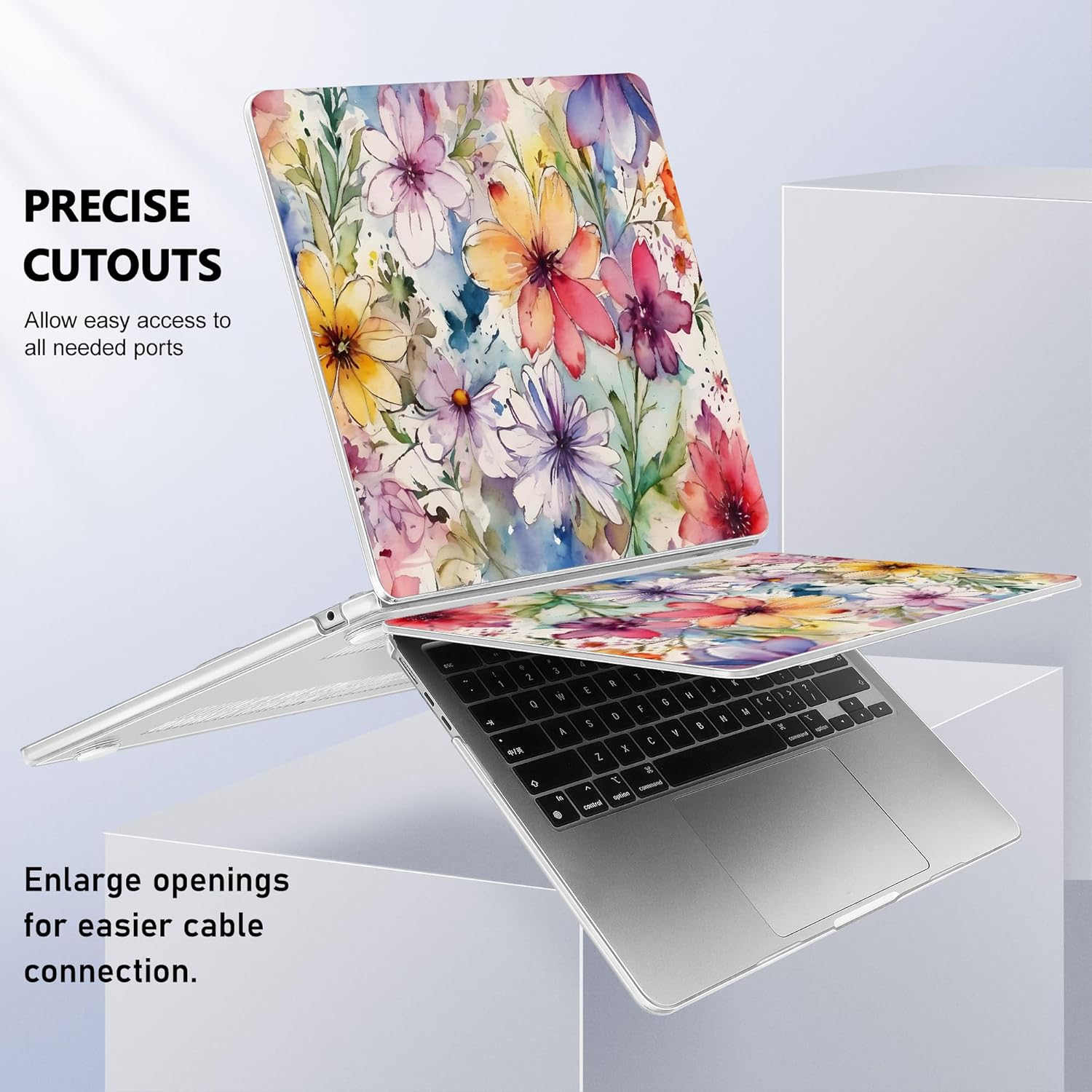 May Chen Compatible with M4 MacBook Air 15 Inch Case 2025 2024 2023 A3241 A3114 A2941 M3 M2 with Liquid Retina Display & Touch ID, Plastic Hard Shell Cover - Abstract Florals - Image 7