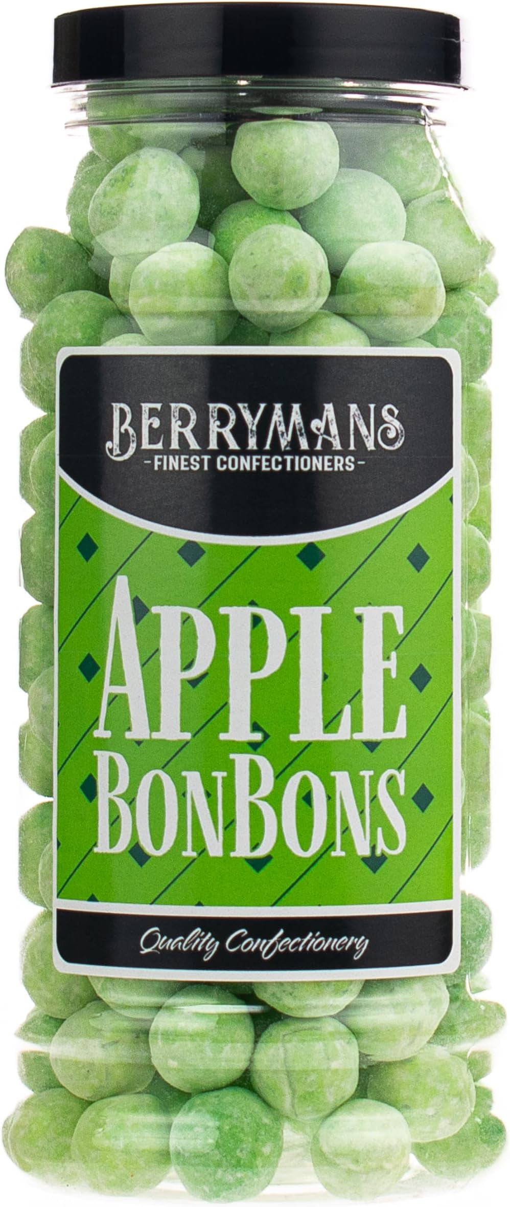 Original Apple BonBons Retro Sweets Gift Jar By Berrymans Sweet Shop (Bon Bons) - Classic Sweets, Traditional Taste.