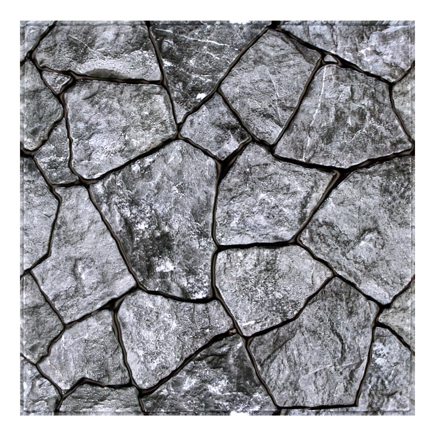 Commomy 10pcs Faux Stone 3D Wall Panels - 11.8" x 11.8"Self Adhesive Wall Tiles PVC Brick Stone Wallpaper for Interior Bedroom,Living Room,Kitchen,RV — image 1