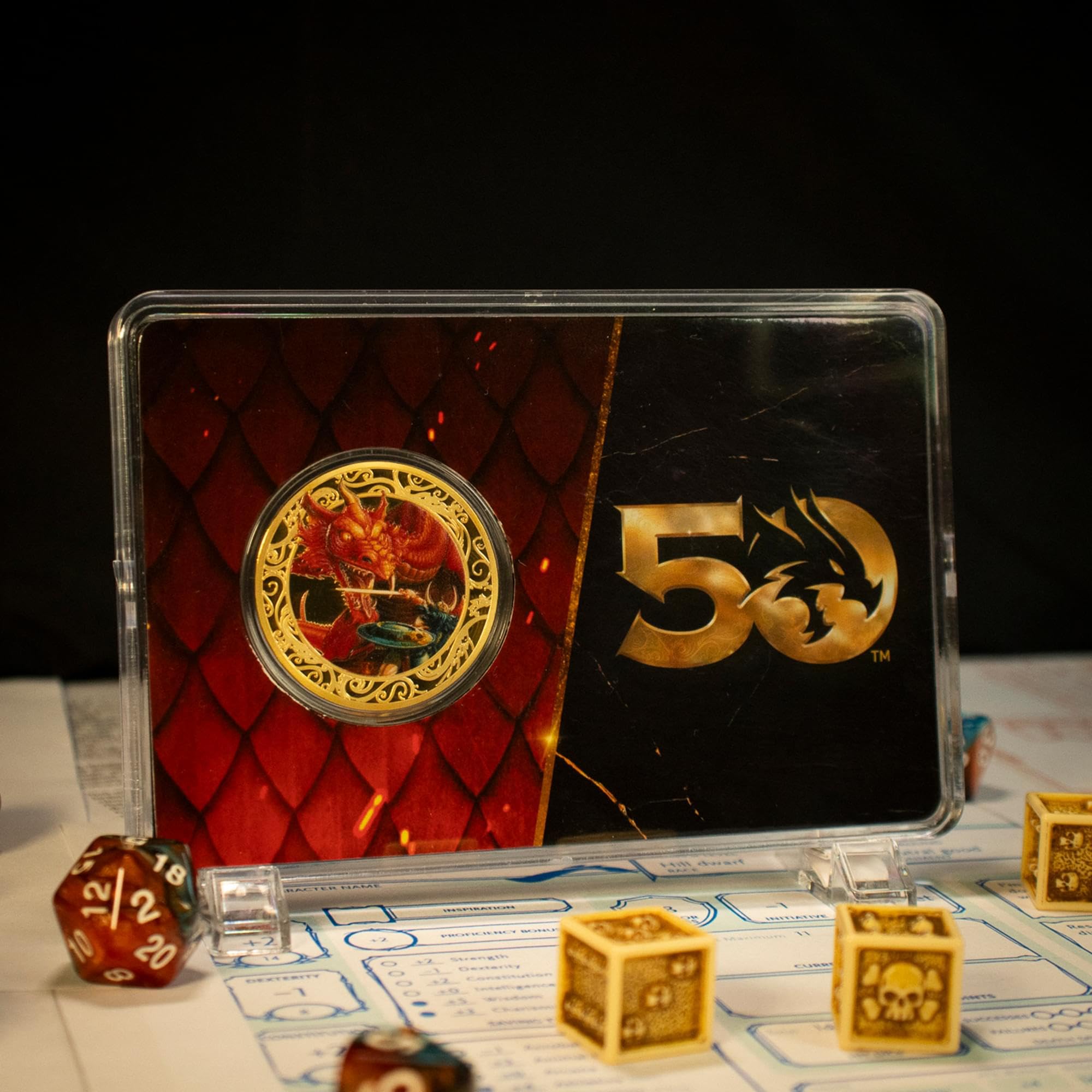 Dungeons & Dragons - 50th Anniversary 24k Gold Plated Coin With Colour Print