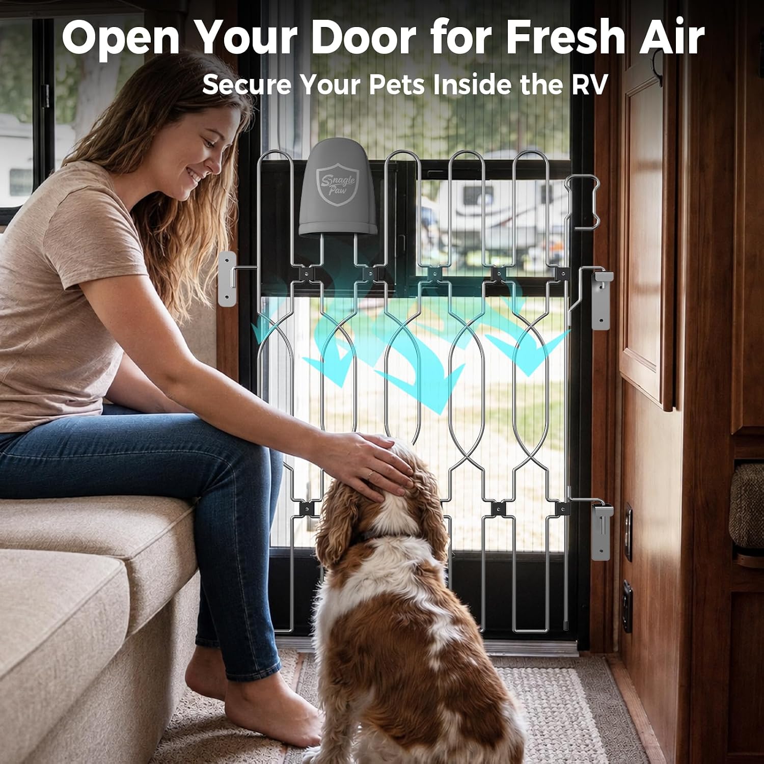 Snagle Paw RV Dog Gate, Retractable Metal Pet Barrier 24.4" image 2