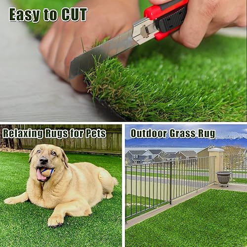 Miniatura 6 de Weidear Hierba artificial de 6 x 40 pies alfombra de césped sintético de 138 pulgadas alfombra de césped sintético de 4 tonos césped artificial