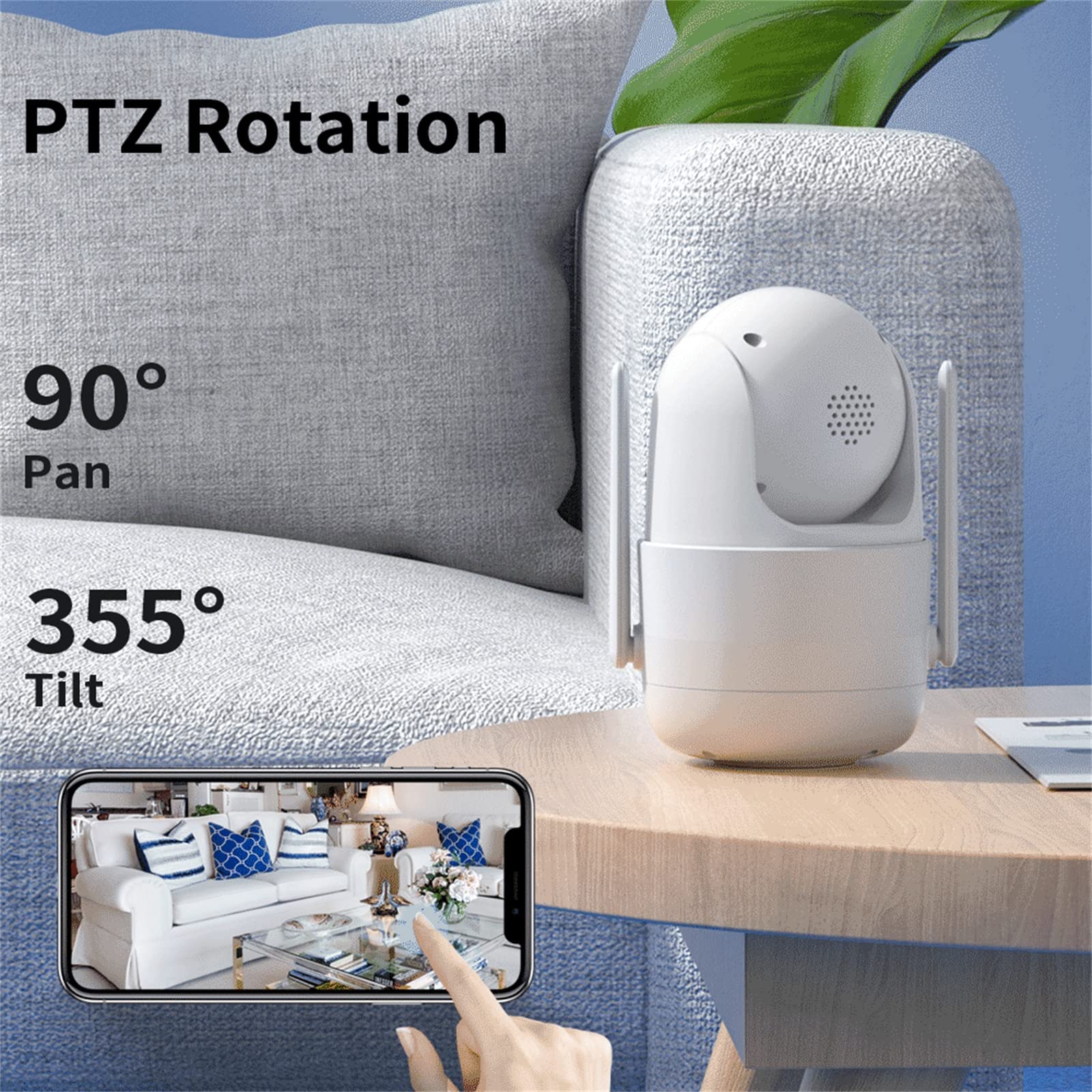 Kamera bezpieczeństwa na zewnątrz, 1080P kamera PTZ Wifi bezpieczeństwo w domu System CCTV AI inteligentne dziecko wewnętrzne zasilanie bateryjne PIR sieć IP bezprzewodowa kamera monitorująca