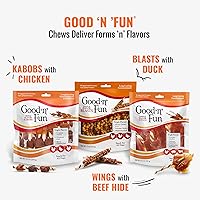 Vista 8 de Good 'n' Fun Giros de triple sabor para todos los perros, 70 unidades, trata a tu perro con masticables de larga duración hechos con piel de res