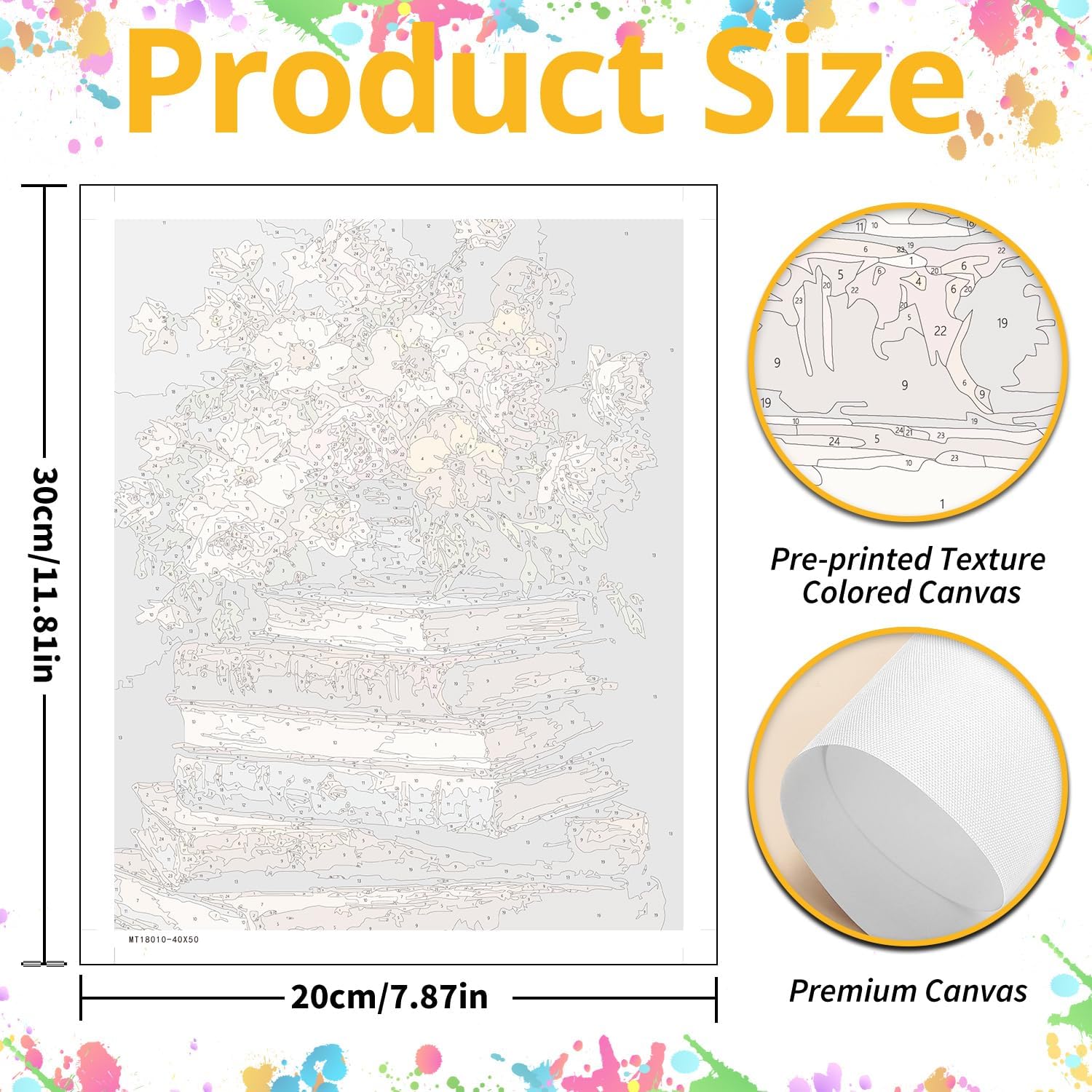 Mandun 2 Pack Flower Paint by Numbers Kit for Adults, Book Paint by Numbers for Adults, DIY Adult Painting by Numbers Beginners on Canvas Acrylic for Home Wall Art Decor 12x16Inch (Rolled Package)