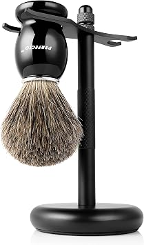 Perfecto Black Stand + Black Shaving Brush