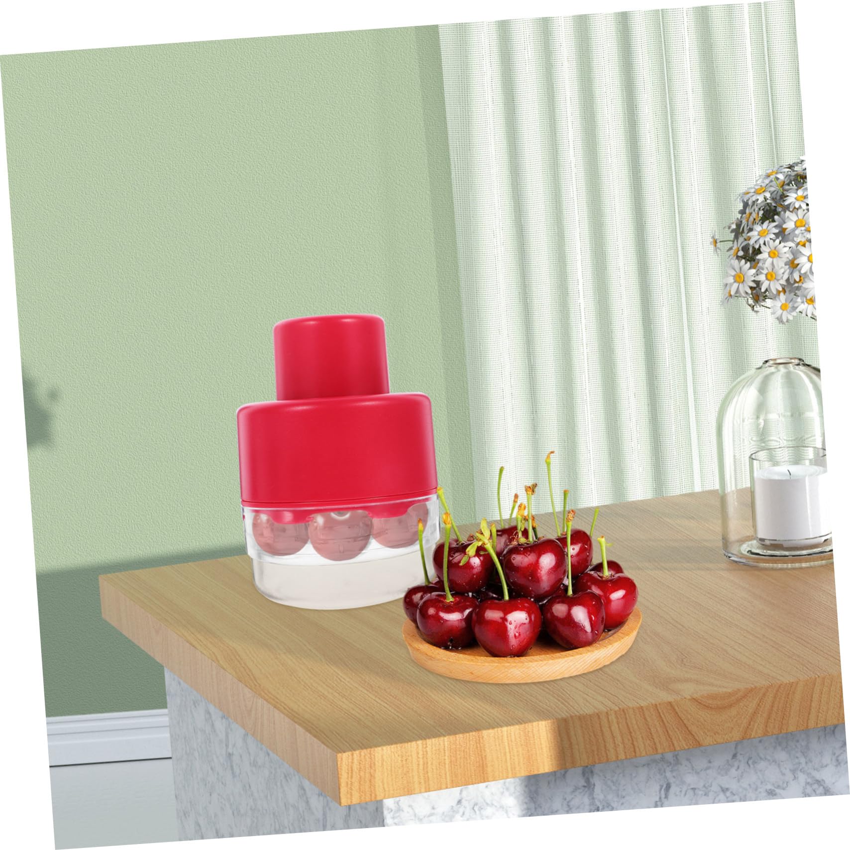 SOLUSTRE Cherry Core Pitter Tool Compact Date Corer for Effortless Pitting Easy to Clean Kitchen Gadget for Cherries and Jujubes Convenient One Hand Operation