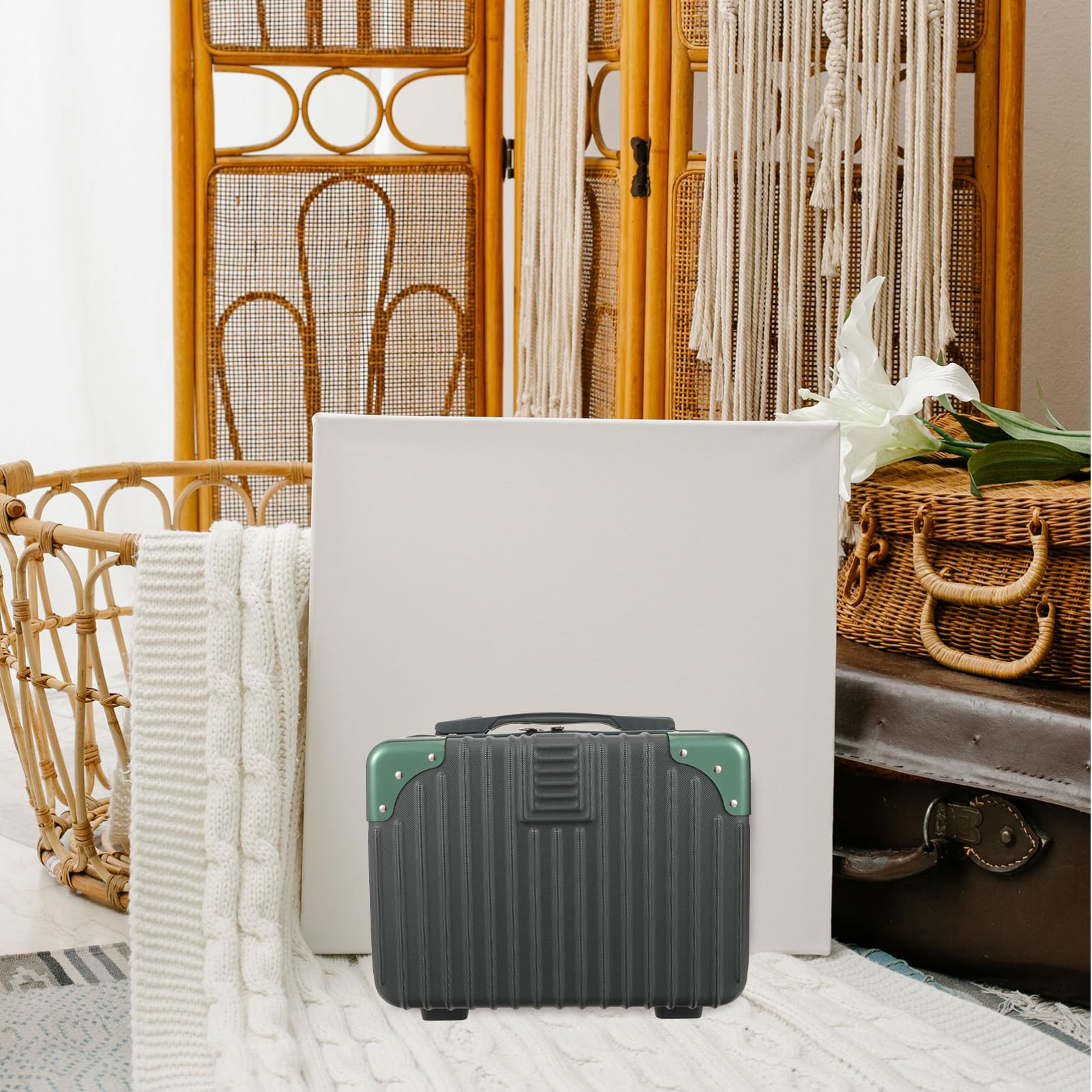 Valigia Porta Trucchi 14 Pollici in Abs Valigetta Cosmetica Borsa da Viaggio per Trucchi e Pennelli
