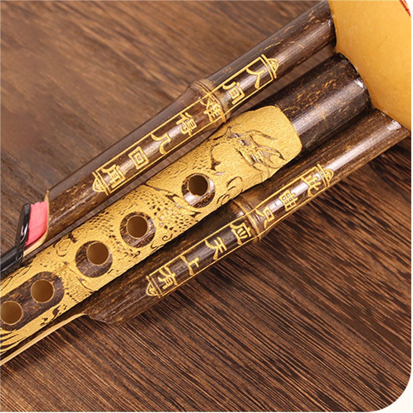 Hulusi Instrument Hulusi Anfänger C B Flachtonart Lila Bambus Zweifarbiges Hulusi(Bb)