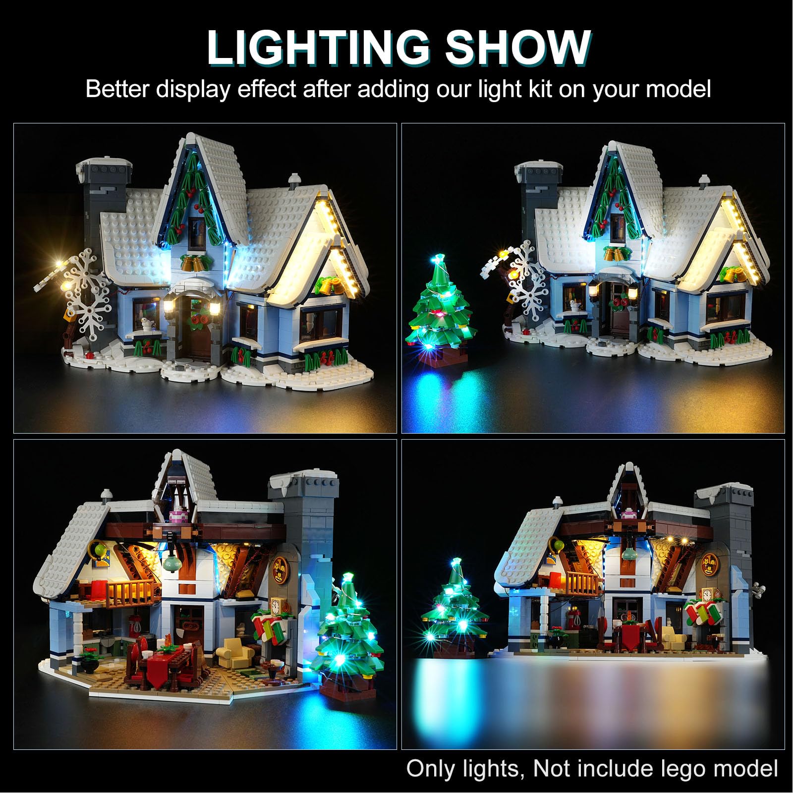 DALLED LED Lighting Kit for LEGO Icons Santa's Visit 10293