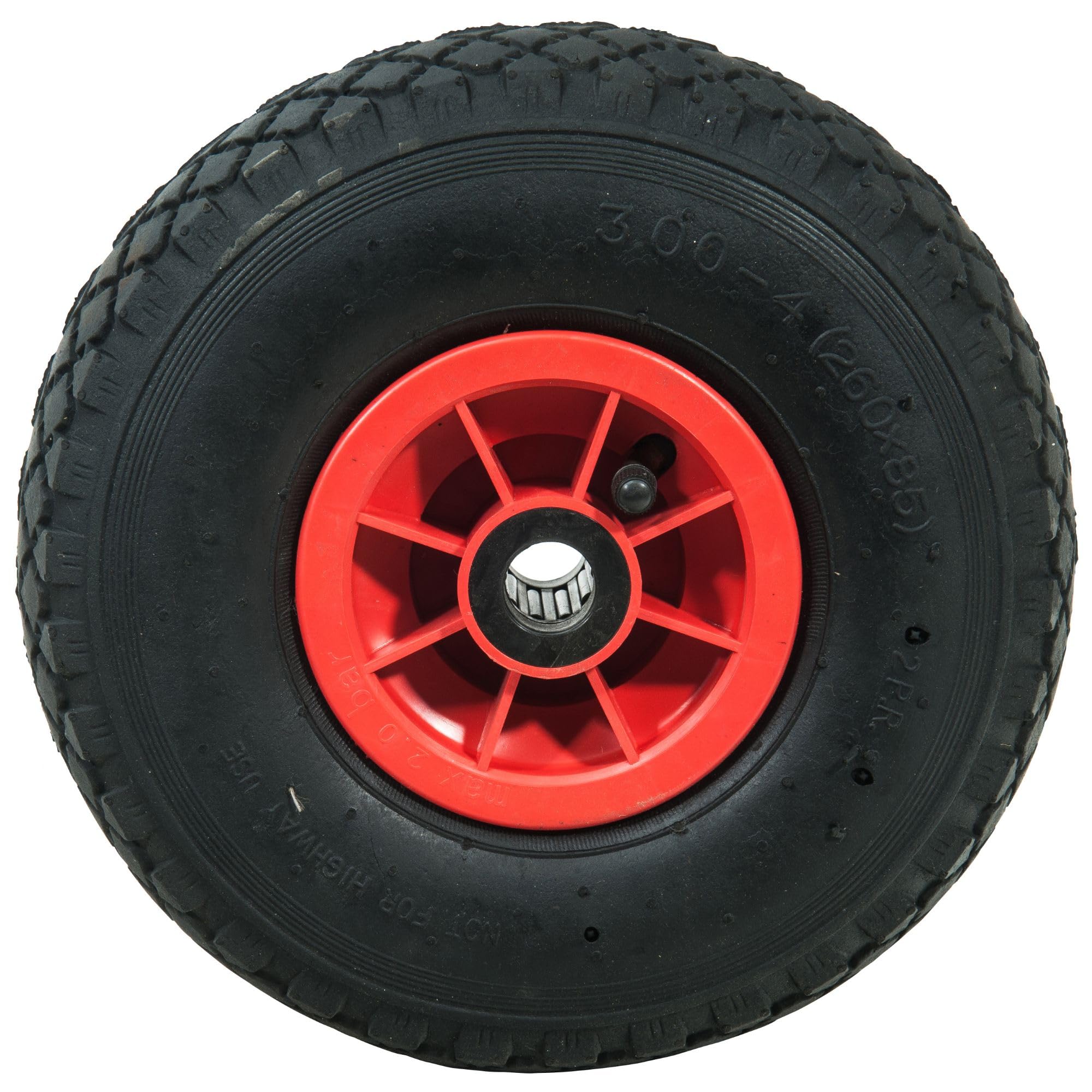 WerkaPro 10343 - Aufblasbares Rad 10 Zoll - Bohrung 25 mm - Nabe 