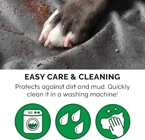 Miniatura 9 de Manta Furhaven para mascotas como perros y gatos - Manta para perros de terciopelo de lujo, de dos tonos, impermeable, lavable, color gris granito,