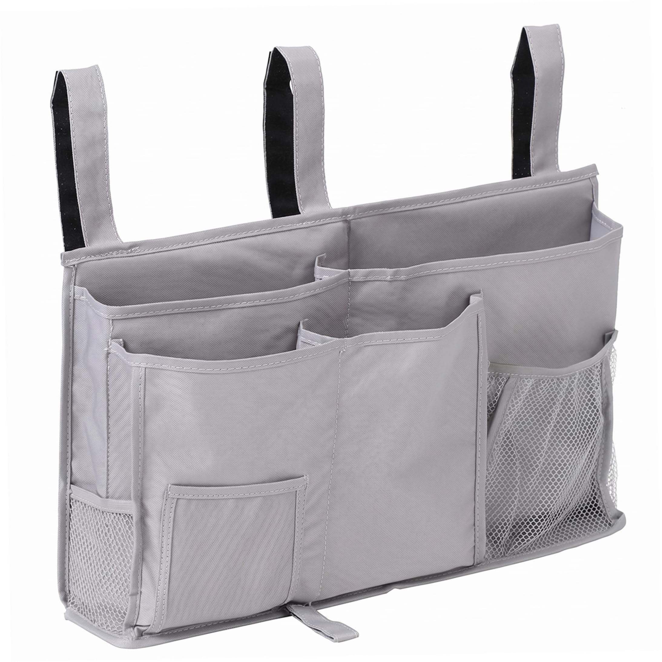 Bemonew Bed Pocket Bedside Caddy, Large Storage Bunk Bed Organizer with Multi-pockets for Dorms, Camps, Rails, 20x12x4in, Gray