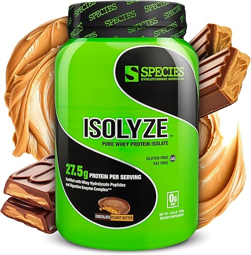 Vista 26 de Species Nutrition Isolyze - Proteína de suero en polvo, 100% proteína aislada de suero de leche, proteína de suero para construcción muscular, 0.71