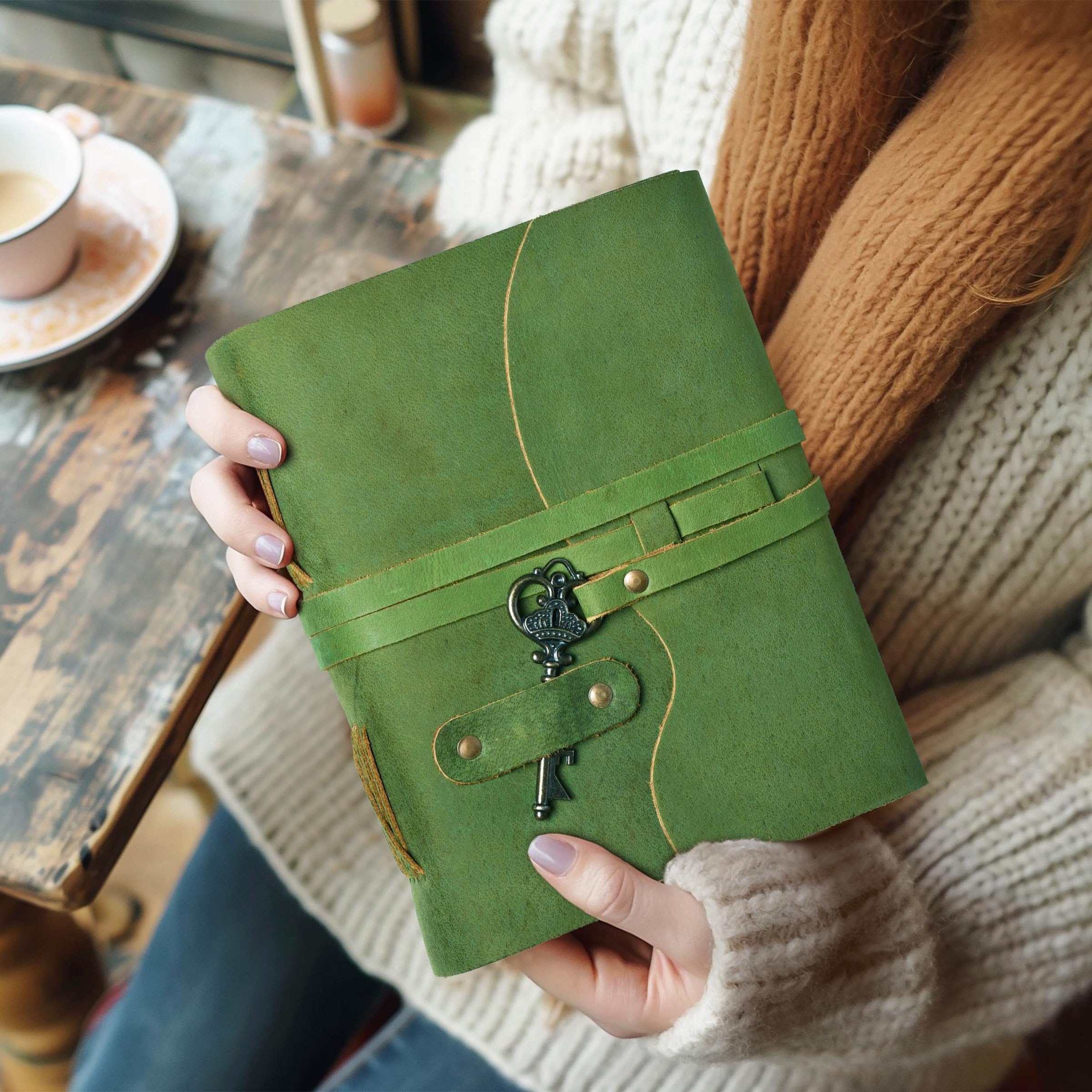 LEATHER VILLAGE Vintage Leather Journal, 200 Handmade Vintage Deckle Edge Paper, Leather bound Journal For Women Men - Image 4