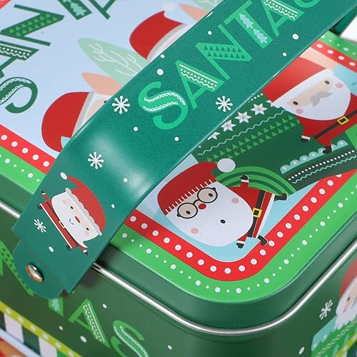 Miniatura 4 de Cabilock 4 latas de galletas de Navidad con tapas, cajas de hojalata, caja de dulces, caja de galletas, contenedor de almacenamiento, latas