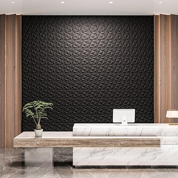 Art3dwallpanels 20 Pack 3D Wall Panels for Interior Wall Decor, 12''x12'' White Accent Diamond Panels for Gaming Room Bedroom TV Background, Black