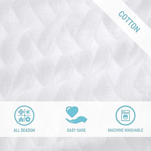 Miniatura 6 de Tommy Bahama - Juego de edredón tamaño King, ropa de cama suave con fundas a juego, decoración del hogar texturizada de tejido de canasta (blanco