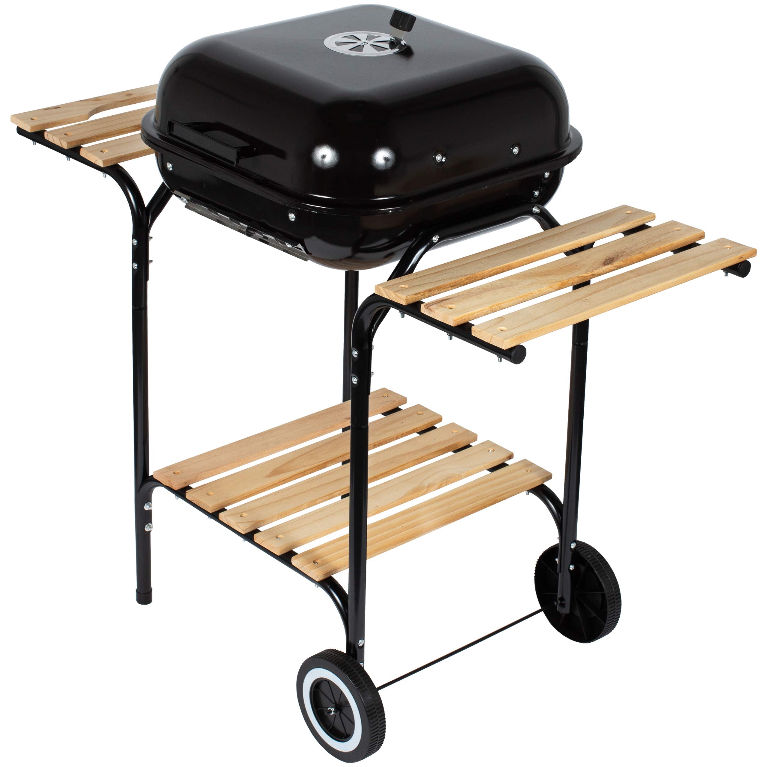 GrillMaster Kohlegrill EmaBend GM3000 + Gebläse, Gartenbau, Karbon, Mit Rollen, Holzböden