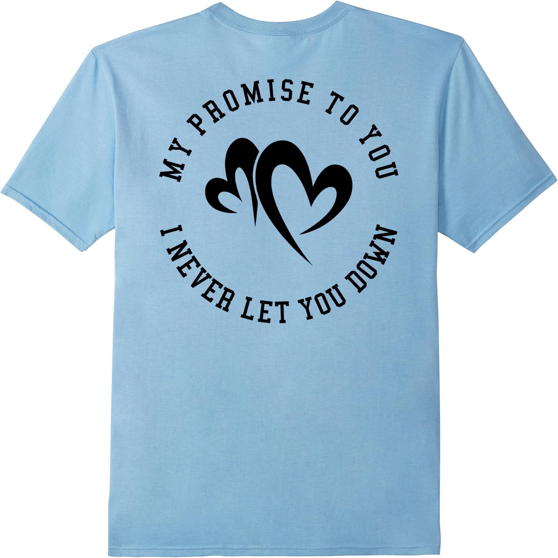 Men's MY PROMISE TO YOU lovely partner backprint T-shirt for coupl Large Baby Blue
