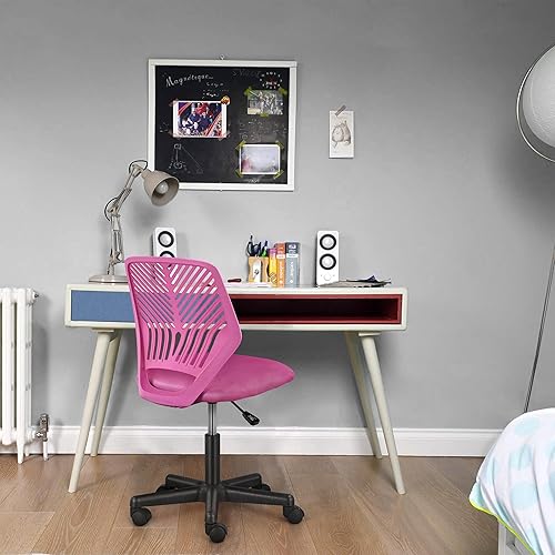 Miniatura 2 de Topeakmart Silla de oficina de malla sin brazos, silla de escritorio ergonómica con altura ajustable y soporte lumbar, silla giratoria ajustable