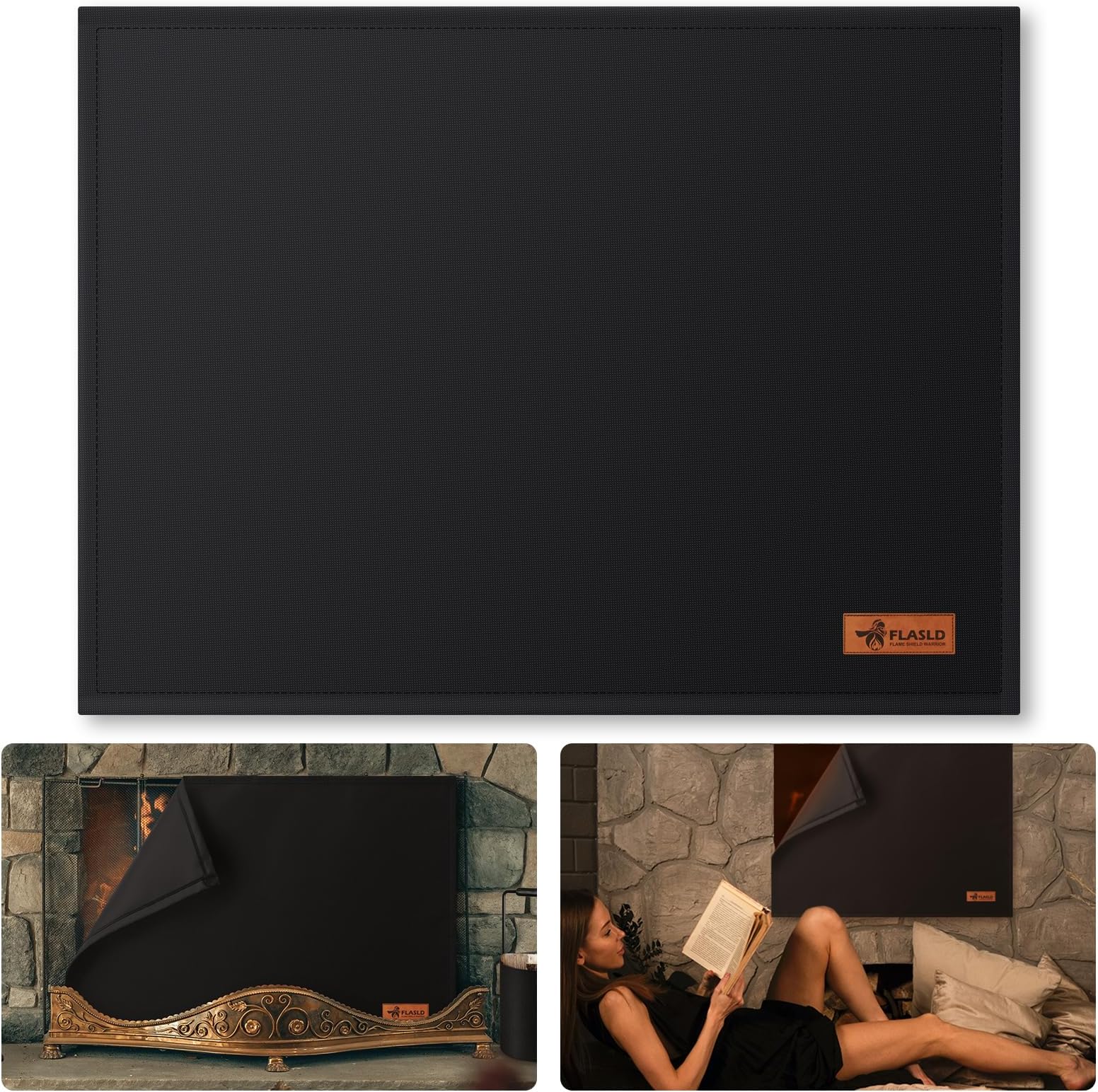 FLASLD Magnetic Fireplace Blanket for Heat Loss, Indoor Fireplace Covers Keep Drafts Out Stops Heat Loss, Fireplace Draft Stopper with Built-in Magnet for Iron Fireplace Frame (36" W x 30" H)