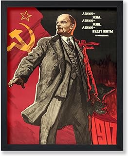 Poster Master Vintage Vladimir Lenin Poster - Retro Russian Propaganda Print - Russian Marxist Art - Gift for Him, Her, Men, Women - Wall Decor for Home, Office, Living Room - 8x10 UNFRAMED Wall Art