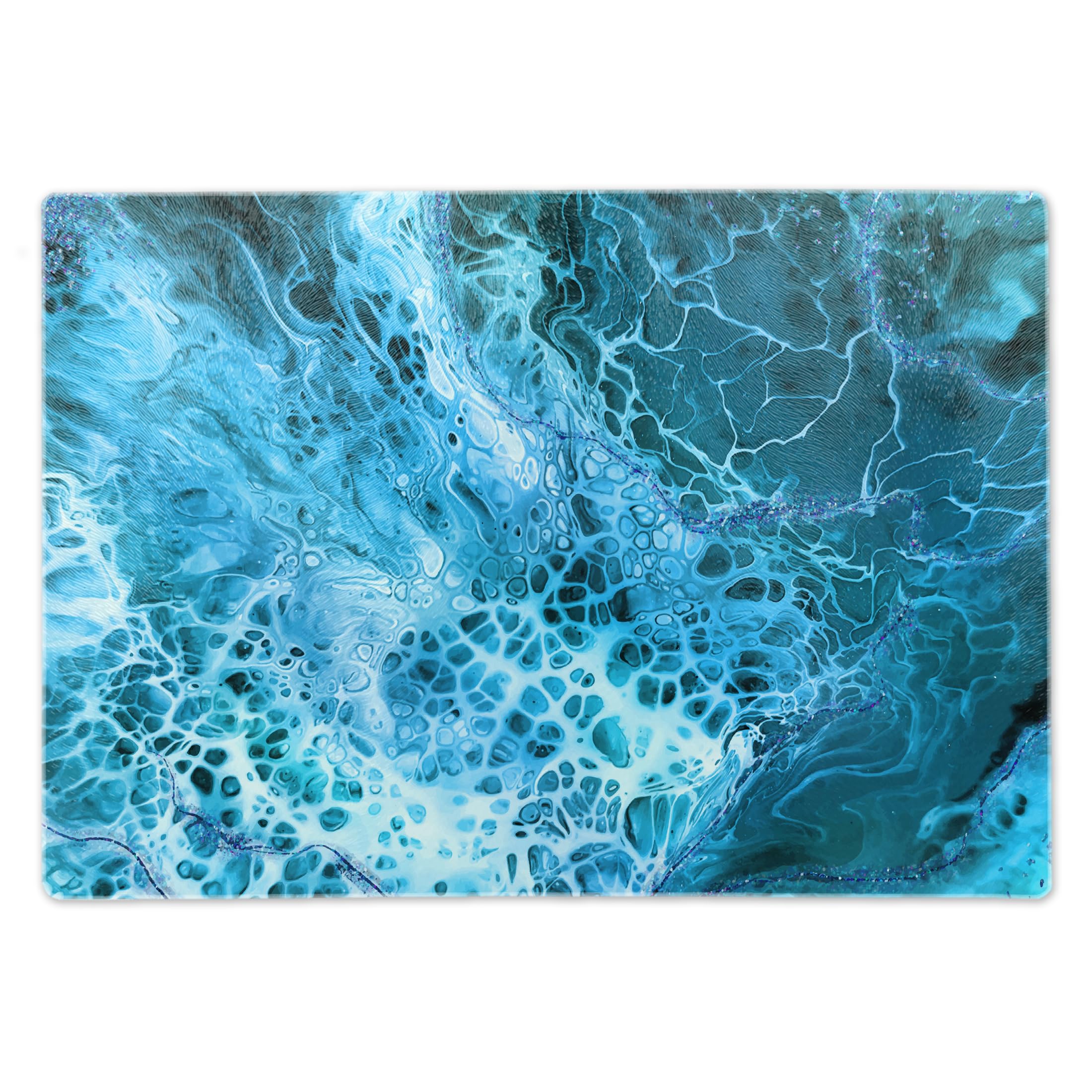 ShopQuality4U Catering Chopping Boards | Glass Worktop Savers/Protectors Heat Resistant | Over The Sink 20x28cm Medium Aqua Blue โ image 1