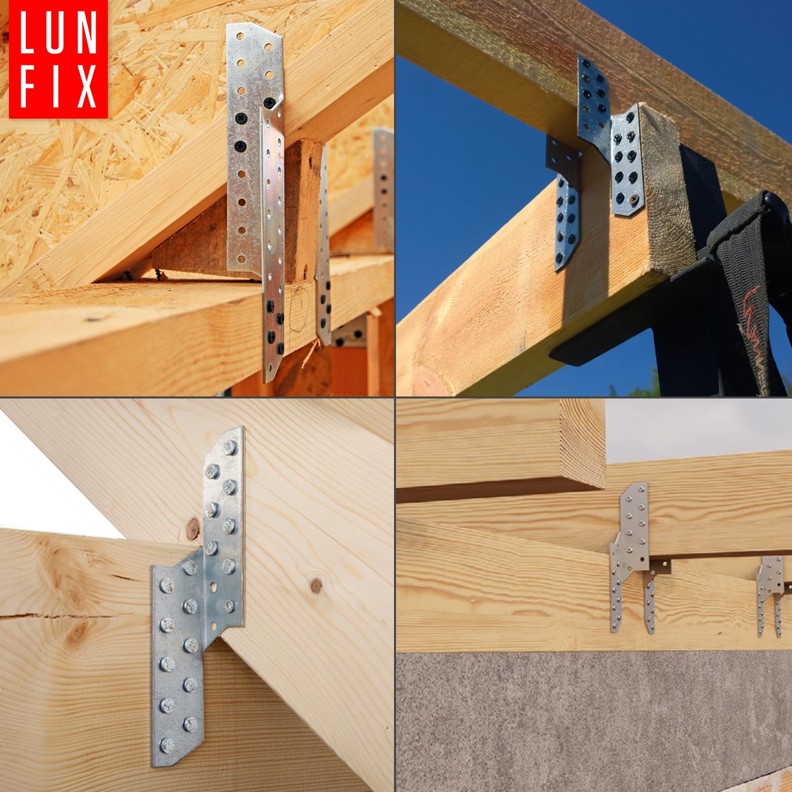 Sparrenpfettenanker 40x290 mm Links 50 Stk Links, Stahlwinkel | Stahlwinkel für Dachstuhl, Holzbau, Holzverbinder Metall, Winkelverbinder, Balkenverbinder, Lochplattenwinkel, Sturmanker