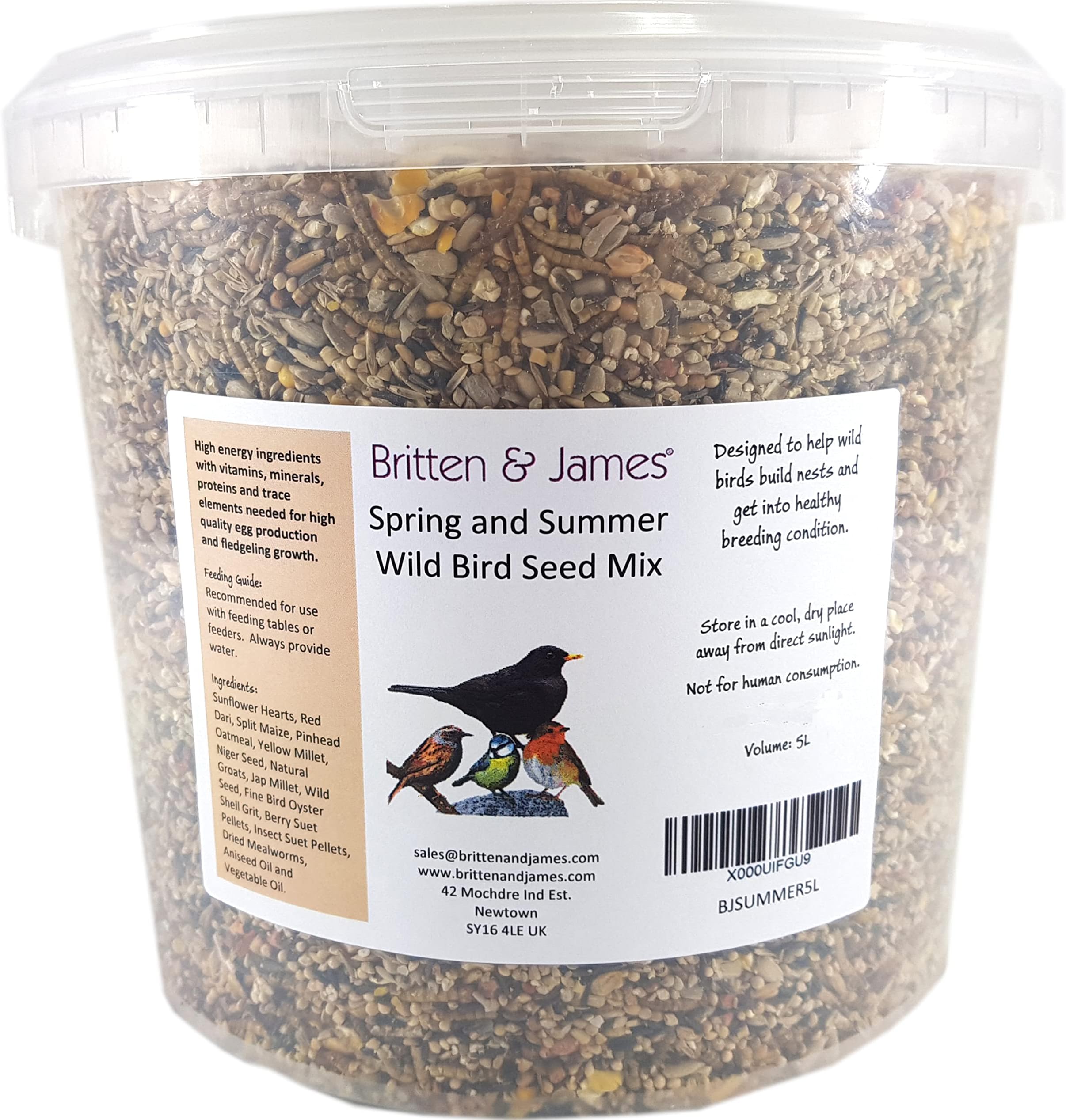 Spring and Summer Essential Blend for Wild Birds in a Stay Fresh Tub 5L (3.85kg)