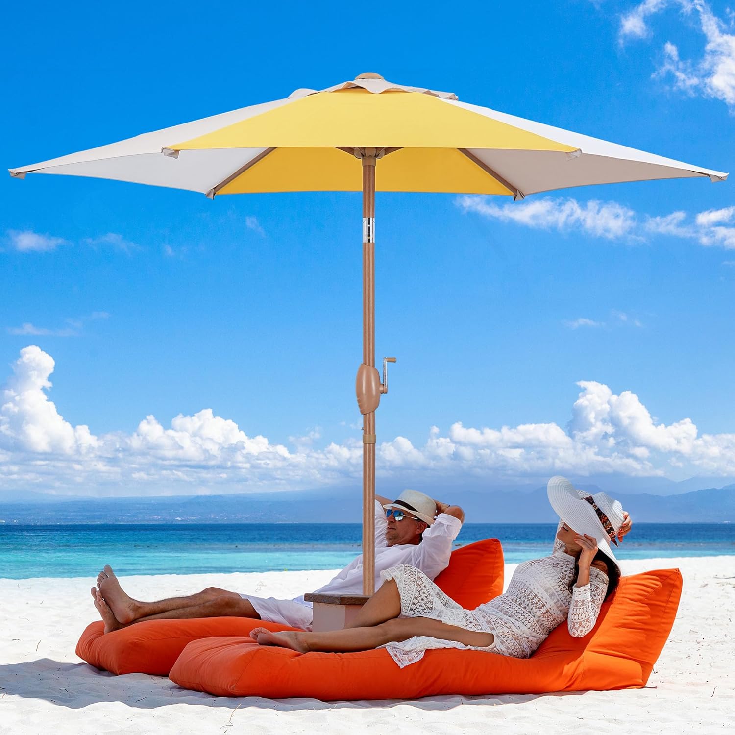 GDY 7.5 ft Multi-Color Patio Beach Umbrella, Outdoor Umbrellas Sunshade for Market, Patio, Pool, Garden Backyard