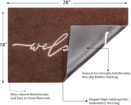 Miniatura 3 de AAZZKANG Tapete de bienvenida para exteriores con parte trasera de goma antideslizante que absorbe rápidamente el barro, fácil de limpiar, tapete de