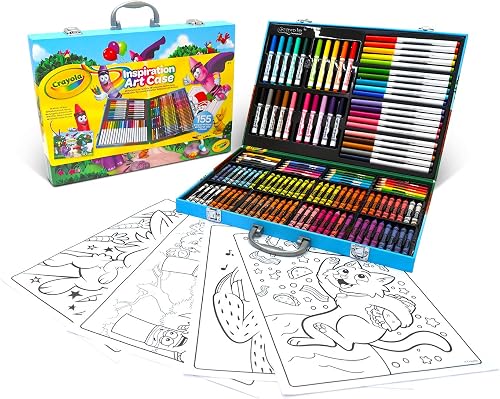 CRAYOLA - Teczka Artystyczna, 155 sztuk, prezent dla dzieci, zajęcia kreatywne, wiek 4+