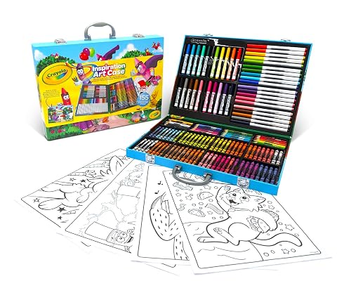 CRAYOLA Maletín del Artista; 155 Piezas, Rotuladores Lavables Supertips, Edad 4,5,6+, Actividades Creativas